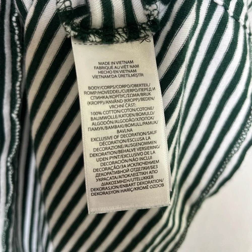 Ralph Lauren Polo Men Classic Fit Green White Stripe Crest Polo Shirt Size XL